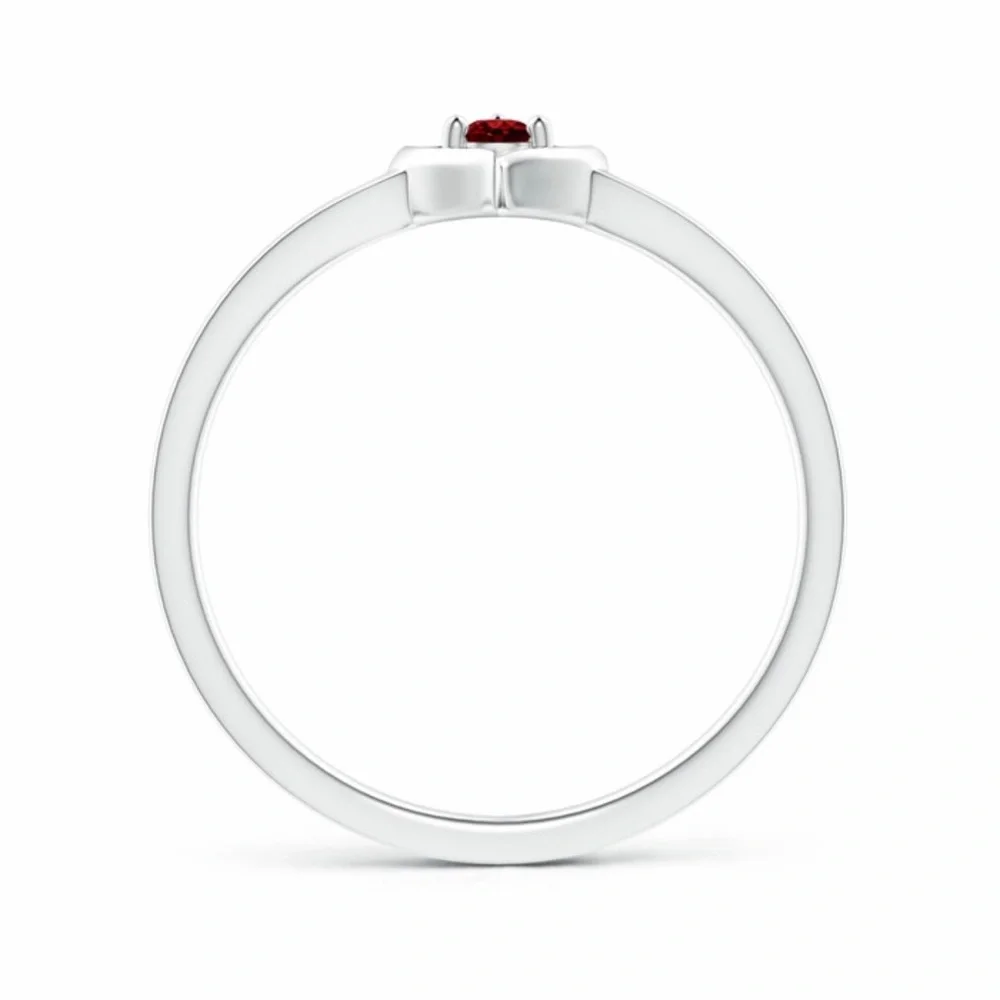 Ruby heart silver ring - Picture 2 of 15